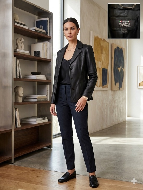 Wilsons Leather Jackets & Blazers - Wilsons Leather Black Label Pelle Studio Jacket - Black